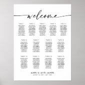 13テーブエレガントルのウェルカムシーティングチャート ポスター (正面)