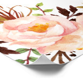 13テーブルの結婚シーティングチャート上品なシックなフローラ ポスター (角)