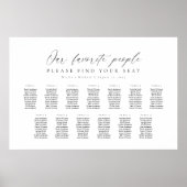 13テーブル私たちお気に入りのの人の座席図プラン ポスター (正面)