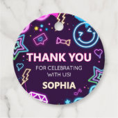 13ネオン10代の若者バースデーパーティールラウンド フェイバータグ (正面)