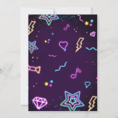 13ネオン10代の若者誕生日パーティー 招待状 (裏面)