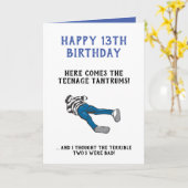 13パーソナライズされたおもしろい誕生日 |10代の若者 カード (黄色い花)