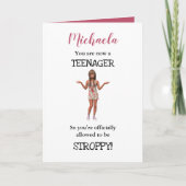13パーソナライズされたおもしろい誕生日 |10代の若者 カード (正面)
