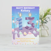 13パーソナライズされた歳のハッピーバースデーカード (スタンド正面)