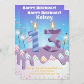 13パーソナライズされた歳のハッピーバースデーカード (正面/裏面)