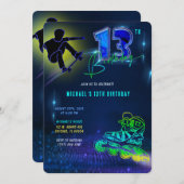 13パーソナライズされた番目の誕生日ボーイ 招待状 (正面/裏面)