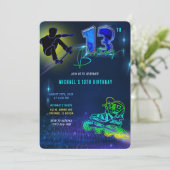 13パーソナライズされた番目の誕生日ボーイ 招待状 (スタンド正面)