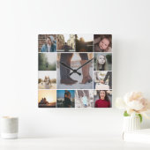 13フォトカスタムコラージュテンプレートの作成 スクエア壁時計 (ホーム)