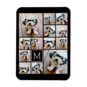 13フォトコラージモノグラムブラック – カラー編集可能 マグネット (縦)