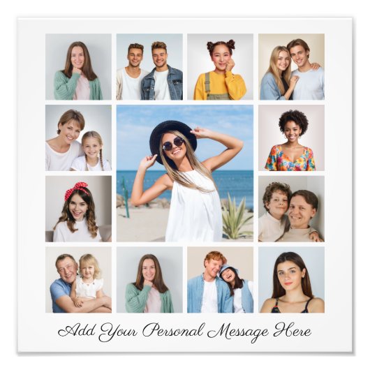 13フォトコラージュあいさつ文の写真の拡大 フォトプリント            (正面)