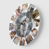 13フォトコラージュパーソナライズされた ラージ壁時計 (傾斜)