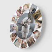 13フォトコラージュパーソナライズされた ラージ壁時計 (傾斜)