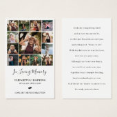 13フォトコラージュ葬儀記念祈りの言葉カード (正面&裏面)