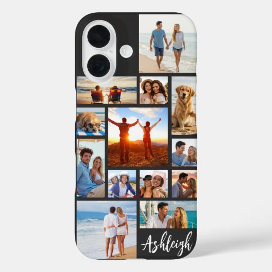 13フォトモダンコラージュのスクリプトあなたの色の名前 Case-Mate iPhoneケース (裏面)