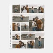 13フォトモダンコラージュ編集可能カラー フリースブランケット (正面)