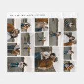 13フォトモダンコラージュ編集可能カラー フリースブランケット (正面(横))