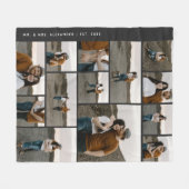 13フォトモダンコラージュ編集可能カラー フリースブランケット (正面(横))