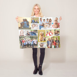 13フォトユニークコラージミニマルシンプルリスト フリースブランケット