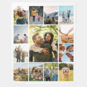 13モダンパーソナライズされた枚コラージュ フリースブランケット (正面)