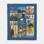 13モダンフォトコラージュのクラス年のカスタム色 フリースブランケット (正面)