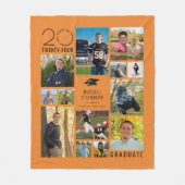 13モダンフォトコラージュのクラス年のカスタム色 フリースブランケット (正面)