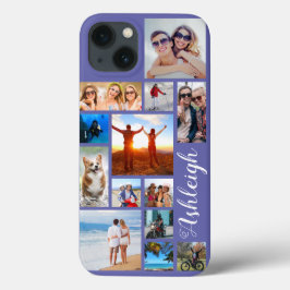13モダンフォトコラージュのスクリプト名カスタム色 iPhone 15ケース