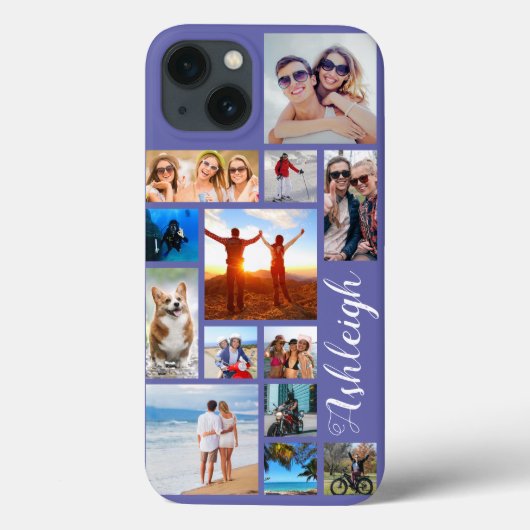 13モダンフォトコラージュのスクリプト名カスタム色 Case-Mate iPhoneケース (裏面)