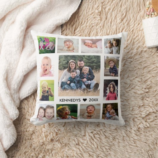 13モダンフォトコラージュファミリー引用文素朴ウッド クッション (ブランケット)