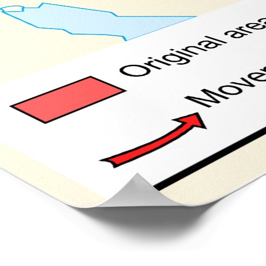 13世紀のジンギスカン帝国の地図 ポスター (角)