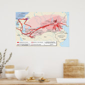 13世紀のジンギスカン帝国の地図 ポスター (キッチン)