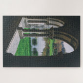 13世紀の湖による中世ゴシック様式の回廊 ジグソーパズル (横)