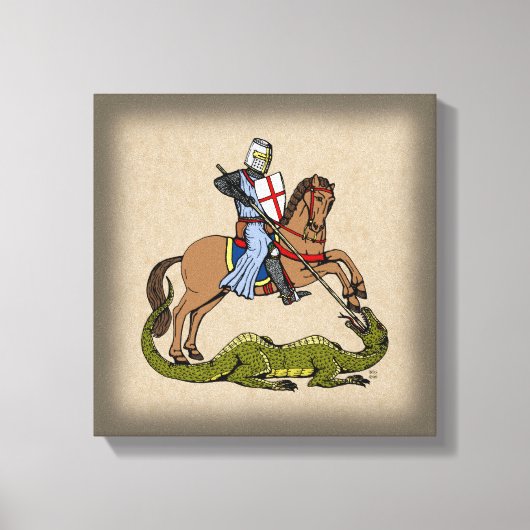 13世紀の聖ジョージとドラゴン キャンバスプリント (正面)