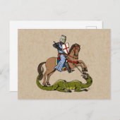 13世紀の聖ジョージとドラゴン ポストカード (正面/裏面)