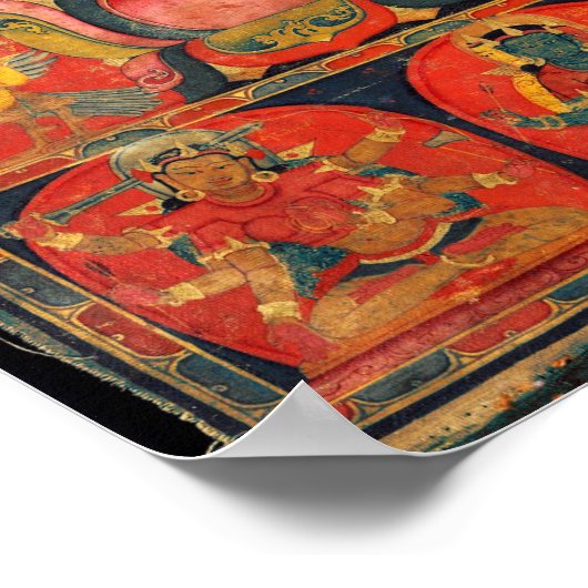 13世紀の超然仏と菩薩 ポスター (角)