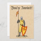 13世紀初めの中世騎士 招待状 (正面/裏面)