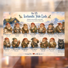13人のユール・ラッドによるアイスランドのクリスマス ウィンドウサイン