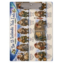 13人のユール・ラッド（アイスランドのサンタ）レイキャヴィク クリスマス クリップボード