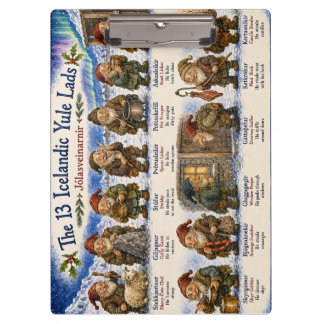 13人のユール・ラッド(アイスランドのサンタ)レイキャヴィク クリスマス クリップボード