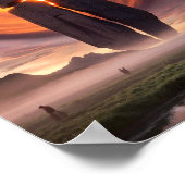 13個の記号：クロス太陽のポスタープリント ポスター (角)