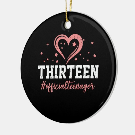 13公式10代の若者ハッピー13誕生日13 セラミックオーナメント (左)