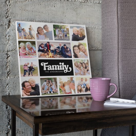 13写真コラージュ家族モノグラム キャンバスプリント