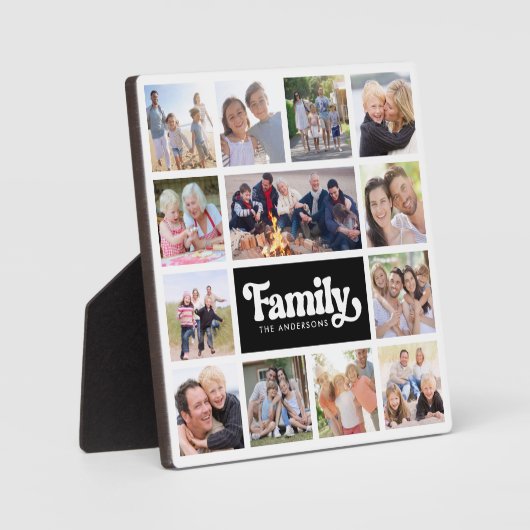 13写真コラージュ家族モノグラム フォトプラーク (正面)