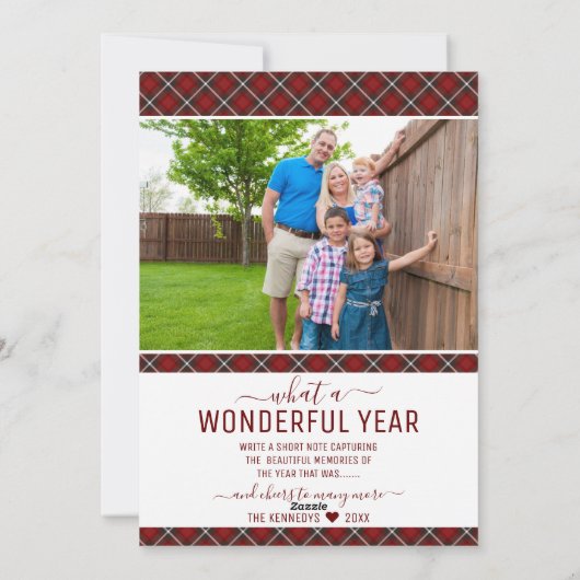 13写真ユニークコラージュ家族レビュー年 シーズンカード (裏面)