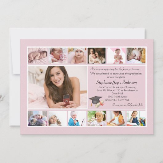 13写真卒業コラージュ(カスタム) 招待状 (正面)