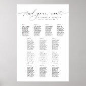 13台のエレガントテーブルで座席表を見つける ポスター (正面)