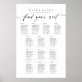 13台のモダンテーブルで座席表を見つける ポスター (正面)