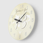 13周年結婚レースのようなハート ラージ壁時計 (傾斜)