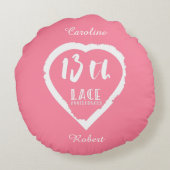 13周年結婚レース伝統的 ラウンドクッション (裏面)