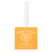 13周年結婚記念写真カスタムシトリン キューブオーナメント (正面)