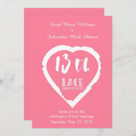 13周年結婚記念日の伝統的なレース 招待状